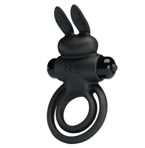 PRETTY LOVE - Male Delay Vibrating Rabbit Cock Ring (Battery - Black) PRETTY LOVE - Male Delay Vibrating Rabbit Cock Ring (Battery - Black)